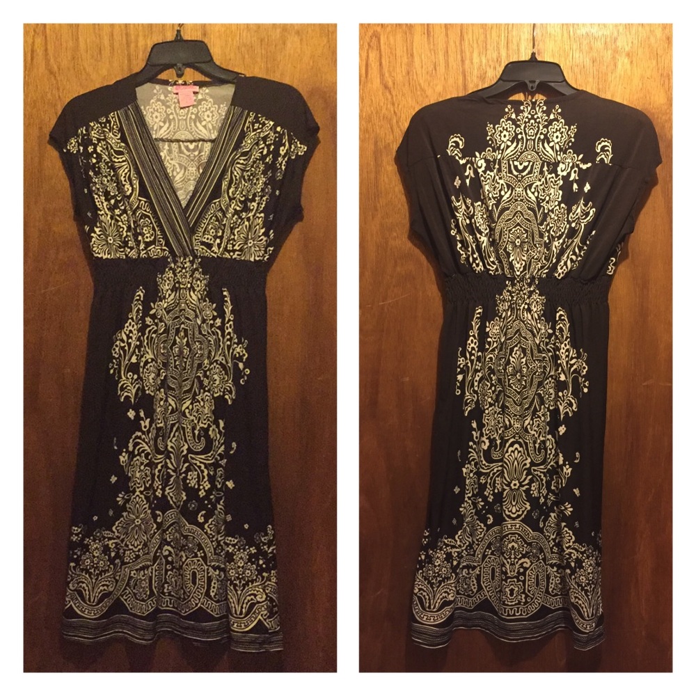 She's Cool Elastic Waist FloralPaisley Print Dress